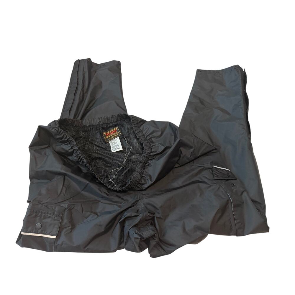Stearns Dry Wear Rain Pants 2XL Black Waterproof Mesh Lined Cargo Style 8737